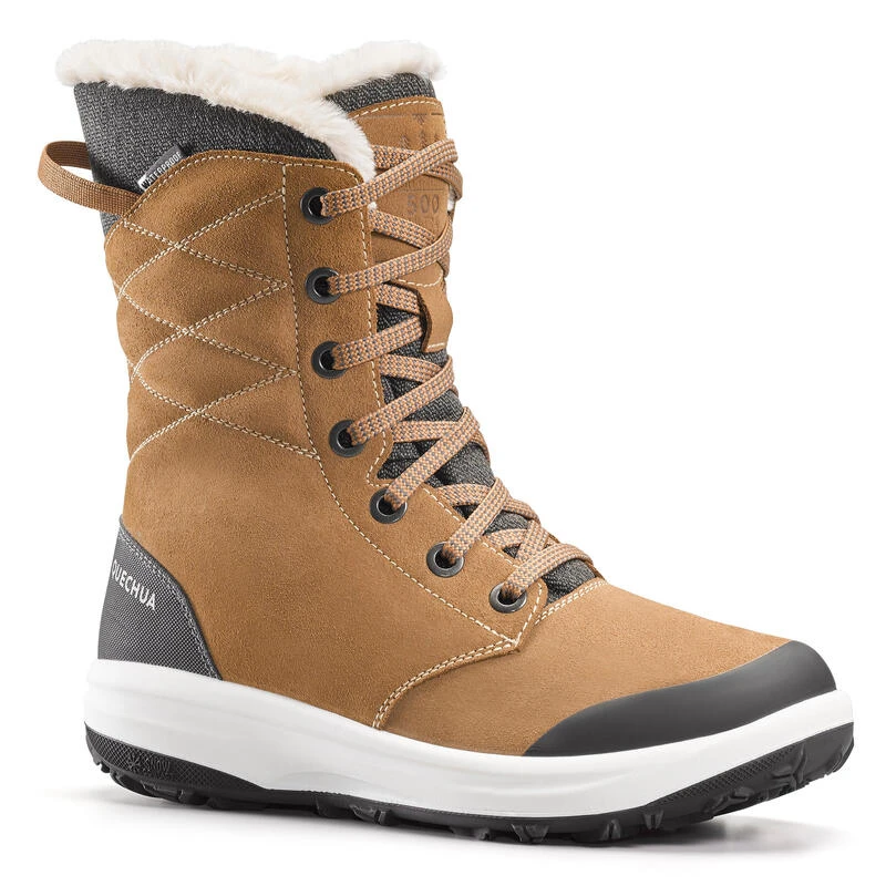 Botas De Nieve Y Apreski Impermeables De Piel Mujer Quechua SH500 U-Warm Gris 4 Botas De Nieve Y Apreski Impermeables De Piel Mujer Quechua SH500 U-Warm Gris - Imagen 4