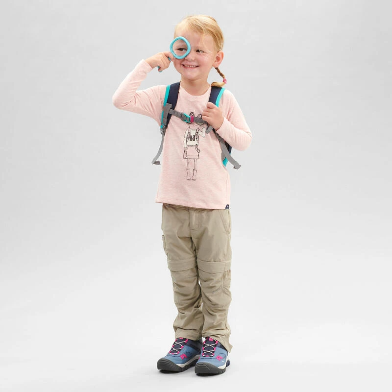 Camiseta De Montaña Trekking Protección Solar Niños 2-6 Años Quechua MH150 Rosa 5 Camiseta De Montaña Trekking Protección Solar Niños 2-6 Años Quechua MH150 Rosa - Imagen 5