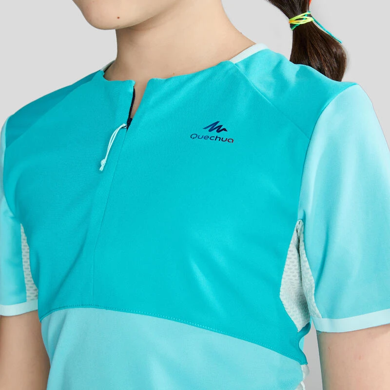 Camiseta De Montaña Y Trekking 1/2 Cremallera Niños Quechua Mh550 Verde 2 Camiseta De Montaña Y Trekking 1/2 Cremallera Niños Quechua Mh550 Verde - Imagen 2