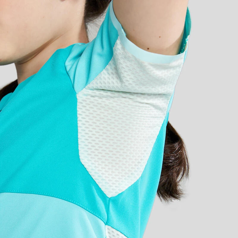 Camiseta De Montaña Y Trekking 1/2 Cremallera Niños Quechua Mh550 Verde 3 Camiseta De Montaña Y Trekking 1/2 Cremallera Niños Quechua Mh550 Verde - Imagen 3