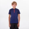 Camiseta De Montaña Y Trekking Con Cremallera Niños 7-15 Años Quechua MH550 Azul