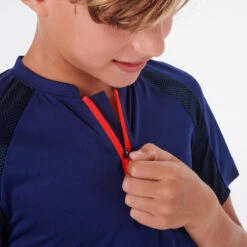 Camiseta De Montaña Y Trekking Con Cremallera Niños 7-15 Años Quechua MH550 Azul -Quechua camiseta de montaa y trekking con cremallera nios 7 15 aos quechua mh550 azul 2