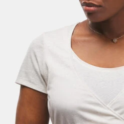 Quechua Camiseta De Montaña Y Trekking Embarazo Y Lactancia Mujer Blanco -Quechua camiseta de montaa y trekking embarazo y lactancia mujer blanco 3