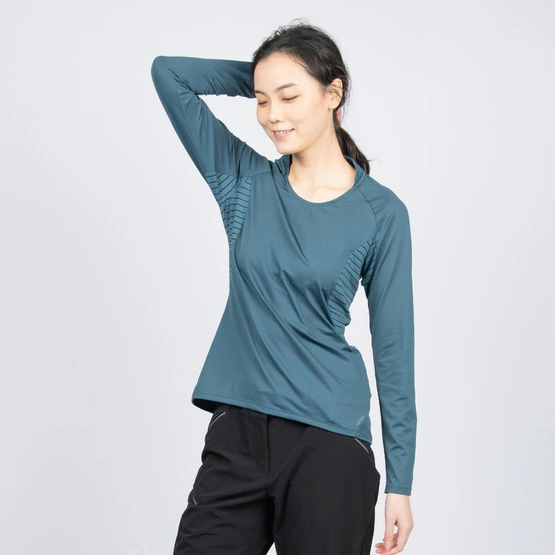 Quechua Camiseta De Montaña Y Trekking Manga Larga Mujer MH550 Gris 3 Quechua Camiseta De Montaña Y Trekking Manga Larga Mujer MH550 Gris - Imagen 3