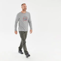 Quechua Camiseta NH100 ML Hombre - Gris Claro 8 Quechua Camiseta NH100 ML Hombre - Gris Claro -Quechua camiseta nh100 ml hombre gris claro 3