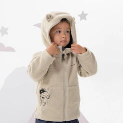 Chaqueta Polar Cálida De Montaña Y Trekking Niños 2-6 Años Quechua MH500 Beige