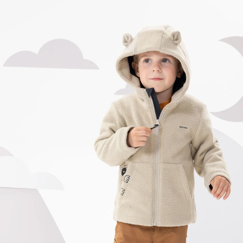 Chaqueta Polar Cálida De Montaña Y Trekking Niños 2-6 Años Quechua MH500 Beige 4 Chaqueta Polar Cálida De Montaña Y Trekking Niños 2-6 Años Quechua MH500 Beige - Imagen 4