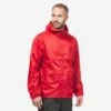 Chubasquero Impermeable De Montaña Y Trekking Hombre Quechua NH100 Rojo