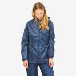 Chubasquero Impermeable De Montaña Y Trekking Mujer Quechua Raincut Azul -Quechua chubasquero impermeable de montaa y trekking mujer quechua raincut