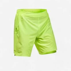 Pantalón Corto De Montaña Y Trekking Ultraligero Hombre Quechua FH900 Amarillo